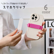 スマホクリップ ストラップ用 スマートフォンアクセサリー バッククリップ スマホクリップホルダー 挟むだけ サイズ調節可 クリップのみ チェーン用 ショルダーストラップ用 簡単 便利 透明 不透明 単色 無地 シンプル かわいい 黒 白 紫 ピンク ローズ