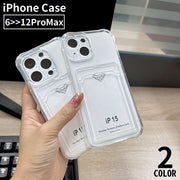 iPhone用ケース iPhone用カバー スマホケース カード収納 耐衝撃 カメラ保護 背面保護 クリア 透明 ソフト シンプル