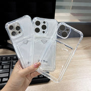 iPhone用ケース iPhone用カバー スマホケース カード収納 耐衝撃 カメラ保護 背面保護 クリア 透明 ソフト シンプル