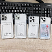 iPhone用ケース iPhone用カバー スマホケース カード収納 耐衝撃 カメラ保護 背面保護 クリア 透明 ソフト シンプル