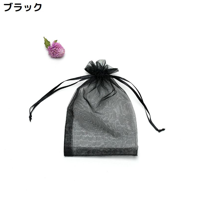 巾着袋 ギフトバッグ 9×12cm 10枚セット オーガンジー 無地 商品画像4