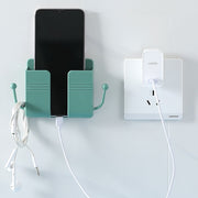 ウォールラック スマホ充電スタンド リモコンラック フック付き 小物入れ 壁掛け収納 ウォールケース スマホホルダー 壁面収納 整理整頓 ケーブル穴 小物入れ 眼鏡スタンド 粘着テープ式 穴あけ不要 収納用品 便利グッズ シンプル スタイリッシュ