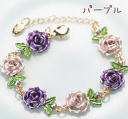 ブレスレット 腕輪 女性 大人 ファッション小物 バラ 花 雑貨 飾り オシャレ 可愛い 贈り物 プレゼント バラ フラワー