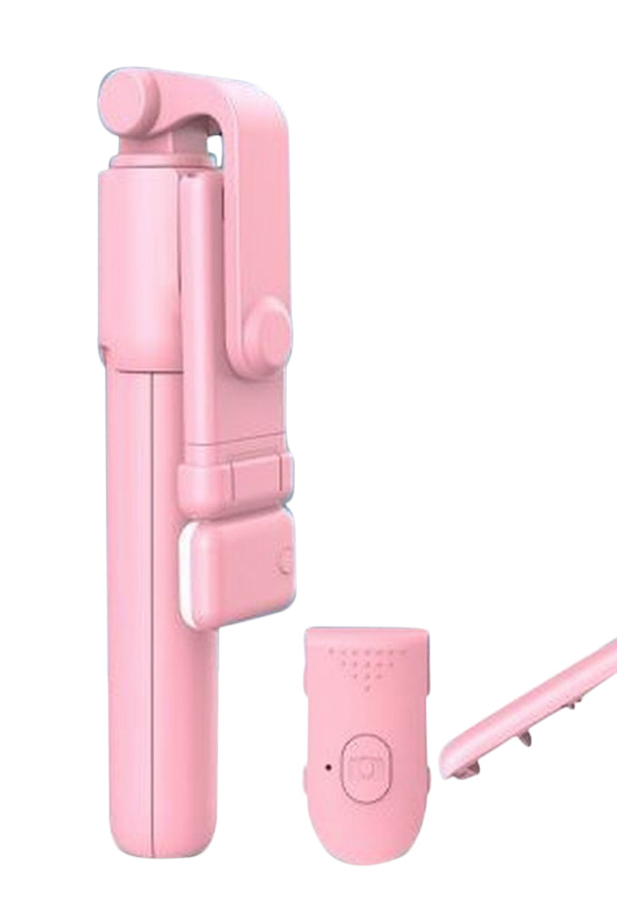 セルカ棒 自撮り棒 LEDライト Bluetooth リモコン付き USB充電 三脚付き スタンド付き スマホ用 ワイヤレス 360度回転 伸縮 コンパクト セルフィー スティック スマートフォン用 撮影用グッズ ブラック ホワイト ピンク リチウム