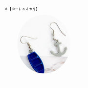 レディースピアス ピアス アクセサリー マリン風 浮き輪 いかり 夏 マリン 両耳 レディースアクセサリー 可愛い かわいい 女性用 婦人用 レディース おしゃれ オシャレ レディース用 プレゼント 誕生日 お出かけ 外出 デート