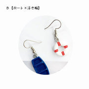 レディースピアス ピアス アクセサリー マリン風 浮き輪 いかり 夏 マリン 両耳 レディースアクセサリー 可愛い かわいい 女性用 婦人用 レディース おしゃれ オシャレ レディース用 プレゼント 誕生日 お出かけ 外出 デート