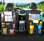 シートバックポケット 車内収納ポケット 単品 1個 小物入れ カー用品 水筒 ドリンクホルダー メッシュ おもちゃ 収納 整理 タブレット入れ クリアホルダー ヘッドレスト装着 簡単取り付け 便利