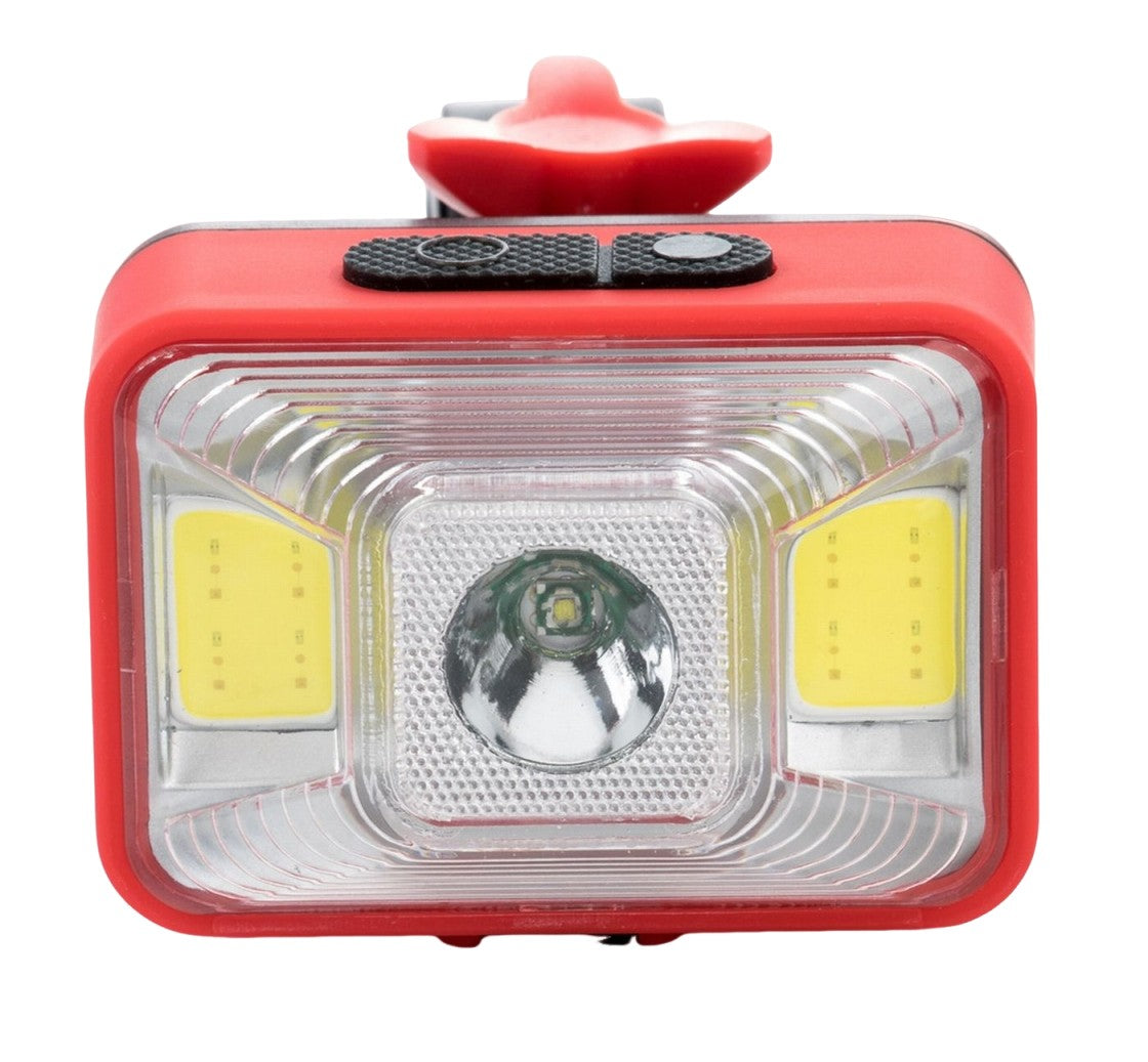 ヘッドライト LED 充電式 USB ベルト付き 自転車 テールライト 夜間 登山 釣り アウトドア 明るい レッド ブルー リチウム