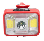 ヘッドライト LED 充電式 USB ベルト付き 自転車 テールライト 夜間 登山 釣り アウトドア 明るい レッド ブルー リチウム