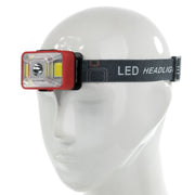 ヘッドライト LED 充電式 USB ベルト付き 自転車 テールライト 夜間 登山 釣り アウトドア 明るい レッド ブルー リチウム