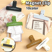 マグネットクリップ メモクリップ クリップ ロゴ入り 文房具 ステーショナリー オフィス 事務用品 磁石 マグネット 書類整理 メモ レシピ 楽譜 袋止め 写真 ブックマーク ホワイトボード 冷蔵庫 キッチン デスク周り 便利 かわいい カジュアル
