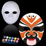 お面 3枚セット DIY用 マスク ハロウィン お祭り 縁日 男面 女面 狐面 狐 半面 色塗り 無地 白い ホワイト コスプレ ペイント 飾り 手作り 創意仮面