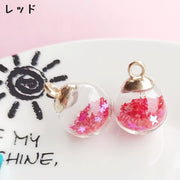 ガラスドームチャーム 4個セット アクサセリーパーツ ガラスボール スパンコール 五芒星 星型 ハンドメイド ペンダント ピアス かわいい おしゃれ きれい カラバリ豊富