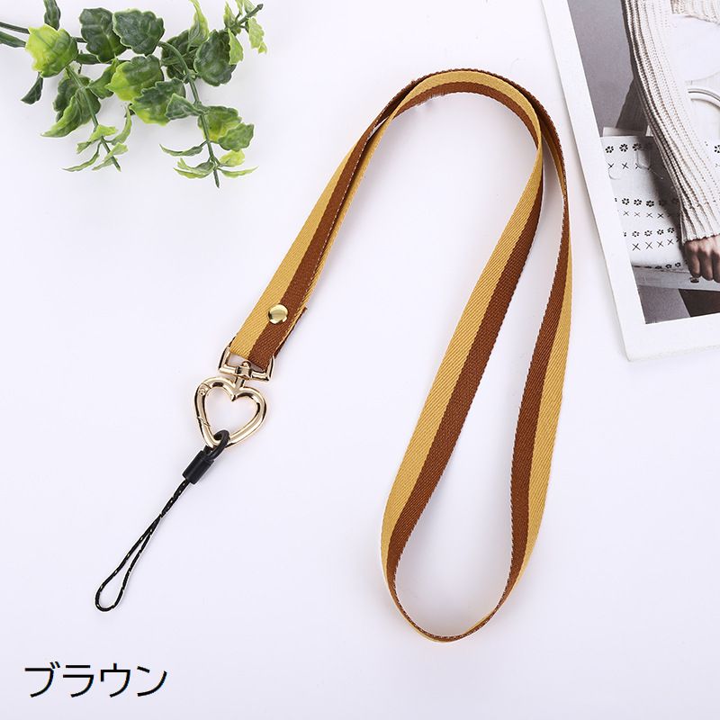 スマホストラップ ネックストラップ 首掛け 紐 バイカラー カラビナ付き 商品画像2