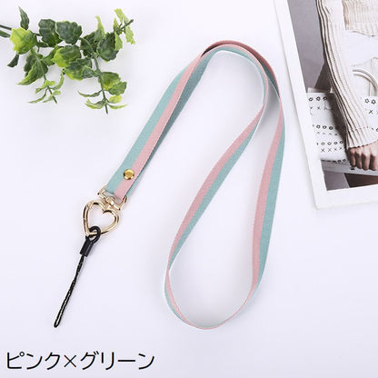 スマホストラップ ネックストラップ 首掛け 紐 バイカラー カラビナ付き 商品画像4
