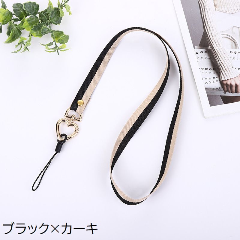 スマホストラップ ネックストラップ 首掛け 紐 バイカラー カラビナ付き 商品画像5
