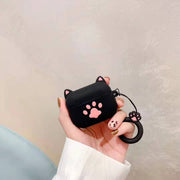 イヤホンケースカバー AirPods用 猫耳 肉球 ストラップ付き エアポッズ用 第1世代 第2世代 第3世代 Pro スリーブ カバー ホルダー付き 猫 ねこ ネコ シリコン かわいい
