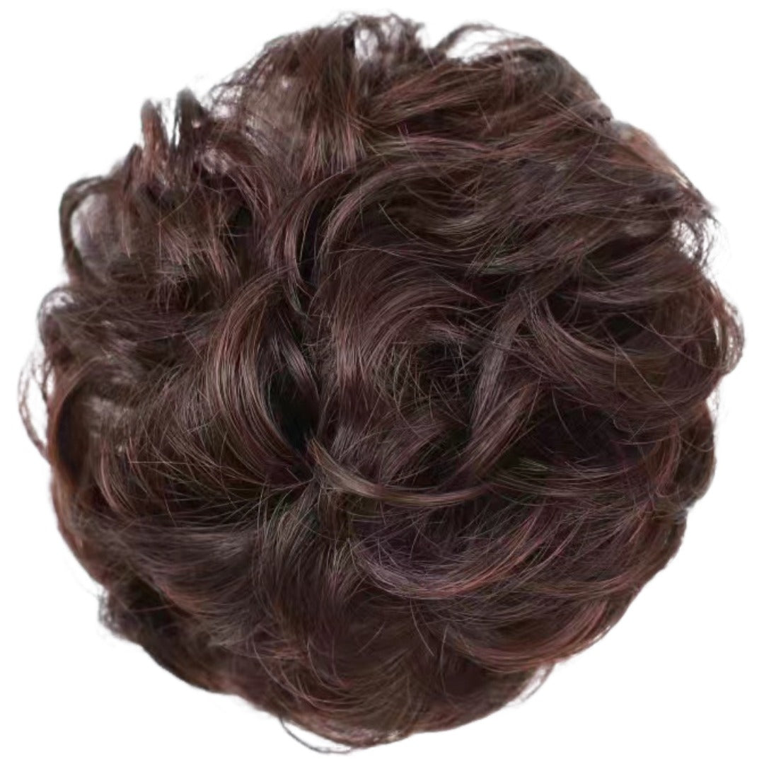 お団子ウィッグ ポイントウィッグ ヘアクリップ クリップ つけ毛 バンスクリップ ダークブラウン バリエーション画像