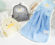 ループ付きタオル 3枚セット 子供用 キッズ ベビー ハンドタオル ペンギン アヒル あひる お手拭き 吊り下げ 手洗い 布巾 ふきん アニマル フェイス かわいい 洗面所 台所 保育所 幼稚園 学校 幼児 乳児 小学生 赤ちゃん 雑貨 子ども用 こども
