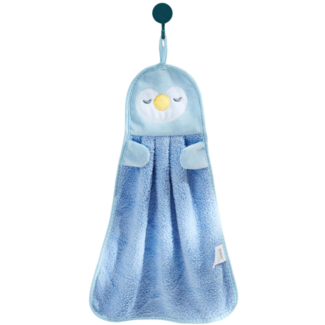 ループ付きタオル 単品 1枚 子供用 キッズ ベビー ハンドタオル ペンギン アヒル あひる お手拭き 吊り下げ 手洗い 布巾 ふきん アニマル フェイス かわいい 洗面所 台所 保育所 幼稚園 学校 幼児 乳児 小学生 赤ちゃん 雑貨 子ども用 こども