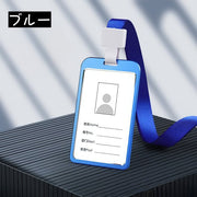 IDカードホルダー パスケース ICカード IDケース タテ型 縦型 ネックストラップ付 カード入れ 金属製 おしゃれ 社員証 通行証 定期入れ ビジネス