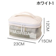 化粧ポーチ バニティポーチ コスメポーチ トラベルポーチ トラベルバッグ 推し活 小物入れ 化粧品入れ 旅行 防水 半透明 クリアポーチ ファスナー シンプル ロゴ おしゃれ 軽量 収納雑貨 女性 お泊り 透け感 かわいい ホワイト ブラック ピンク レディース メンズ