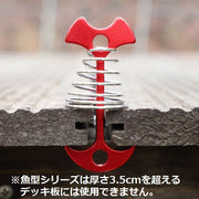 アンカーペグ ウッドデッキペグ 自在金具 カラビナ スプリング付き 魚骨型 留め具 フック テント キャンプ パラソルタープ アウトドア 軽量 小型 バックル フィッシュボーン 桟道 桟橋