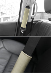 シートベルトカバー シートベルトパッド 大人用 カー用品 面ファスナー 無地 単色 シンプル 負担軽減 保護 簡単装着