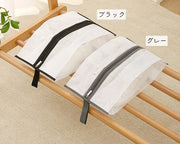 シューズバッグ レディース用 収納用品 ファスナー付き 中身が見える グレー ブラック 半透明 防水 汚れ防止 スニーカー ブーツ