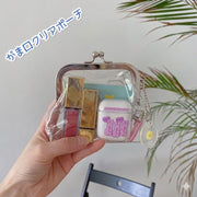 クリアポーチ がま口 お化粧ポーチ 小物入れ 小物ポーチ お財布 小銭入れ クリア 透明 シンプル かわいい おしゃれ コスメポーチ 学生 レディース 女性 学校 プレゼント 贈り物