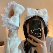 ヘアバンド タオル地 ヘアターバン タオルキャップ ヘッドバンド 吸水 リボン レース バスグッズ バス用品 洗顔用品 お風呂 かわいい 可愛い