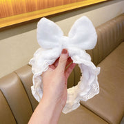 ヘアバンド タオル地 ヘアターバン タオルキャップ ヘッドバンド 吸水 リボン レース バスグッズ バス用品 洗顔用品 お風呂 かわいい 可愛い