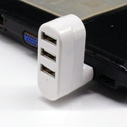 USBハブ 3ポート パソコン周辺機器 HUB USB2.0 回転式 外付け 携帯 データ転送 保存 充電 コンパクト ミニサイズ 便利グッズ シンプル スタイリッシュ 自宅 オフィス 事務用品 PC周辺機器 白 黒