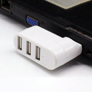 USBハブ 3ポート パソコン周辺機器 HUB USB2.0 回転式 外付け 携帯 データ転送 保存 充電 コンパクト ミニサイズ 便利グッズ シンプル スタイリッシュ 自宅 オフィス 事務用品 PC周辺機器 白 黒