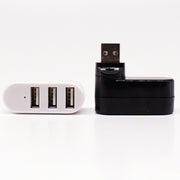 USBハブ 3ポート パソコン周辺機器 HUB USB2.0 回転式 外付け 携帯 データ転送 保存 充電 コンパクト ミニサイズ 便利グッズ シンプル スタイリッシュ 自宅 オフィス 事務用品 PC周辺機器 白 黒