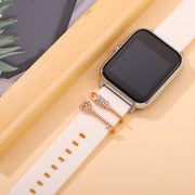 スマートウォッチアクセサリー AppleWatch用バンドチャーム 単品 1個 バンドアクセサリー アップルウォッチ用 ベルトアクセサリー ラインストーン 鍵 ハート 取付け簡単 シルバーカラー ゴールドカラー 装飾 飾り 可愛い おしゃれ