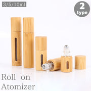 アトマイザー ロールオン 3ml 5ml 10ml 木製 パフュームボトル 透明窓 中身が見える 詰め替え容器 小分け 香水 コロン 持ち運び 携帯用 おしゃれ