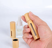 アトマイザー ロールオン 3ml 5ml 10ml 木製 パフュームボトル 透明窓 中身が見える 詰め替え容器 小分け 香水 コロン 持ち運び 携帯用 おしゃれ