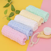 ハンドタオル タオル ベビータオル 赤ちゃん 新生児 子ども 子供 大人 キッチン バス用品 ガーゼ風 フェイスタオル 洗顔 手拭き 布巾 カラバリ豊富