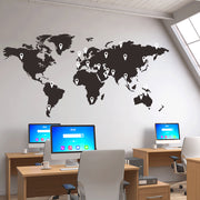 ウォールステッカー ウォールシール 世界地図 モノトーン 壁シール 壁紙シール 壁面装飾 壁装飾 室内装飾 インテリア