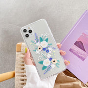 iPhoneケース iPhoneカバー スマホケース スマホカバー ソフト クリアケース 背面保護 傷予防 傷防止 フラワー お花 可愛い iPhone用 スマートフォン アイフォン 携帯ケース 保護カバー おしゃれ