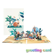 グリーティングカード メッセージカード 封筒付き 立体 3D ポップアップ 飛び出す ヨガ 可愛い お祝い 記念日 誕生日 メッセージ