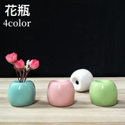花瓶 花器 フラワーベース 陶器 置物 丸型 リンゴ型 シンプル フラワーアレンジメント インテリア リビング 玄関 お花 装飾 飾り おしゃれ