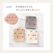 フェイスタオル 単品 1枚タオル たおる 34×74cm ハート LOVE 単色 シンプル 厚手 吸水 ふわふわ 柔らかい 洗顔 バス用品 バスグッズ かわいい 雑貨 韓国雑貨 新生活 おしゃれ 総柄