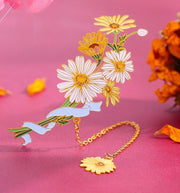 ブックマーク しおり ブックマーカー 栞 金属製 チェーン 花 桜 ユリ チューリップ デイジー フラワー おしゃれ かわいい 上品 エレガント ギフト 贈り物 プレゼント ステーショナリー 文房具 雑貨