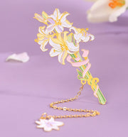 ブックマーク しおり ブックマーカー 栞 金属製 チェーン 花 桜 ユリ チューリップ デイジー フラワー おしゃれ かわいい 上品 エレガント ギフト 贈り物 プレゼント ステーショナリー 文房具 雑貨