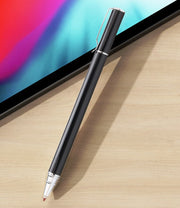 タッチペン スタイラスペン 2way 2in1 スマートフォン タブレット ゲーム 透明ディスク 細い線 安定感 イラスト 曲線 キャップ付き 持ち運び 持ち歩き カラバリ豊富