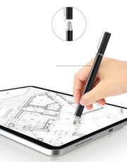 タッチペン スタイラスペン 2way 2in1 スマートフォン タブレット ゲーム 透明ディスク 細い線 安定感 イラスト 曲線 キャップ付き 持ち運び 持ち歩き カラバリ豊富
