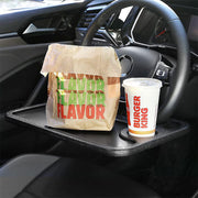 ハンドルテーブル 車載テーブル カーテーブル デスク トレイ 簡易テーブル 車用品 カー用品 リバーシブル 両面 2way PC パソコン 事務作業 食事 車中泊 車内 無地 ブラック グレー 黒 便利