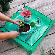 園芸シート 植え替え用トレイ 100cm プランティングマット 防水 折りたたみ ガーデニングトレー 汚れ防止 コンパクト収納 庭仕事 土作り 寄せ植え 作業用シート